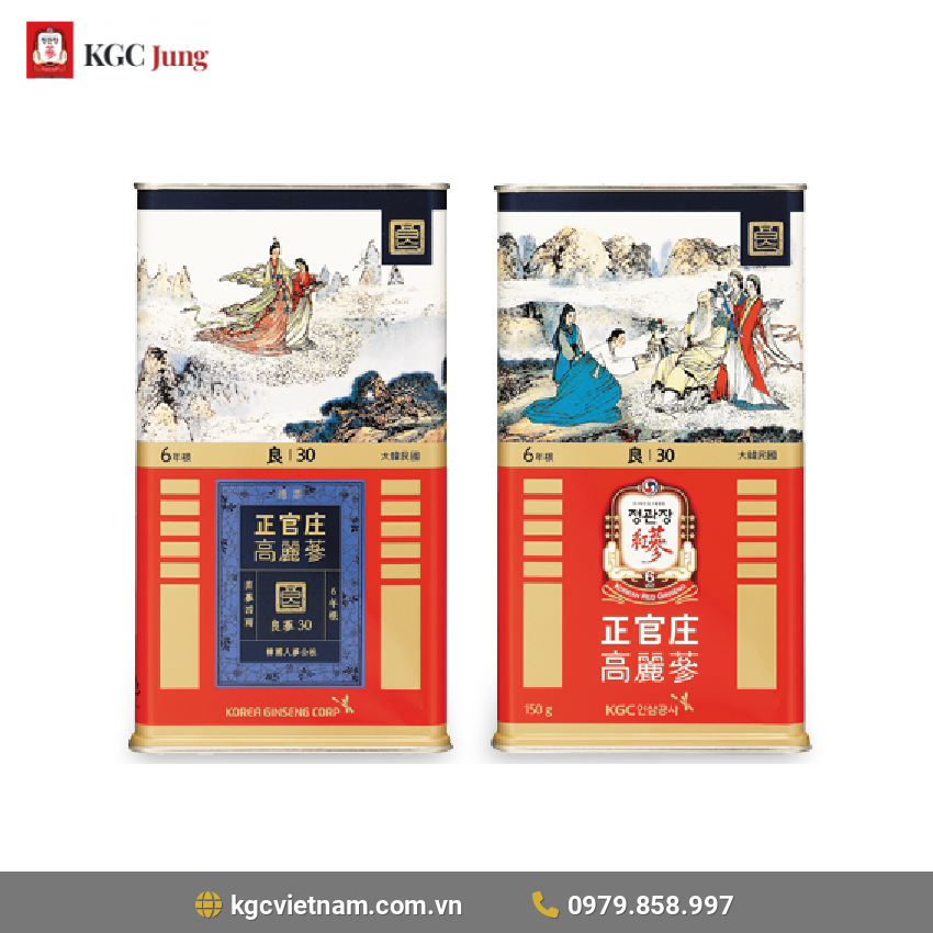 Hồng sâm củ khô KGC Jung Kwan Jang 150G 30PCS [10 củ]